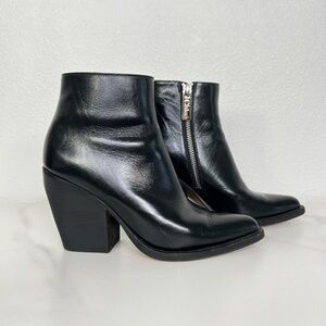 Chloe Black Leather Ankle Boots - Size 36